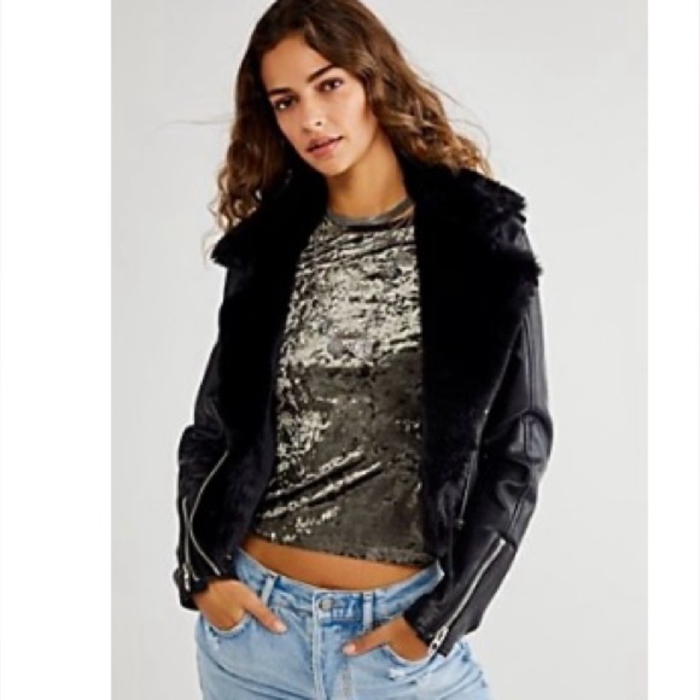Free people velvet baby tee new with tags Frosted Fir - small